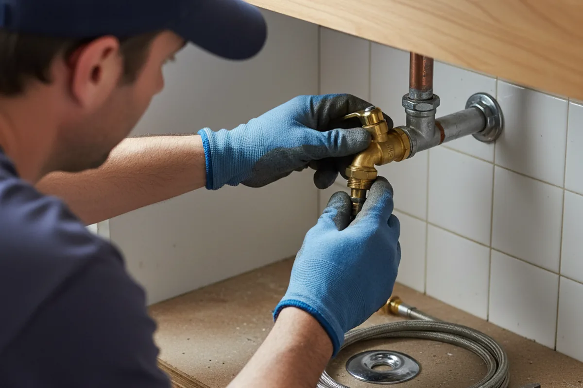 Shutoff valve and fitting work during Burst Pipe Repair in Lumberport